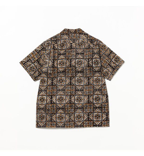 BEAMS PLUS「Open Collar Block Print ④」|シャツ・ブラウス|