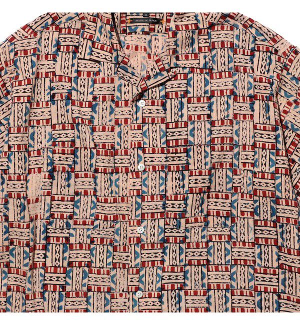 BEAMS PLUS「Open Collar Block Print ③」|シャツ・ブラウス|