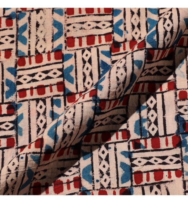 BEAMS PLUS「Open Collar Block Print ③」|シャツ・ブラウス|