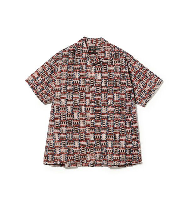 BEAMS PLUS「Open Collar Block Print ③」|シャツ・ブラウス|