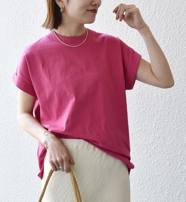 SHIPS any「SHIPS any:〈抗菌防臭/洗濯機可能〉USAコットン フレンチスリーブ TEE」|Tシャツ・カットソー|