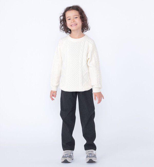 SHIPS KIDS「SHIPS KIDS:100～130cm /〈洗濯機可能〉ケーブル ニット」|ニット・セーター|