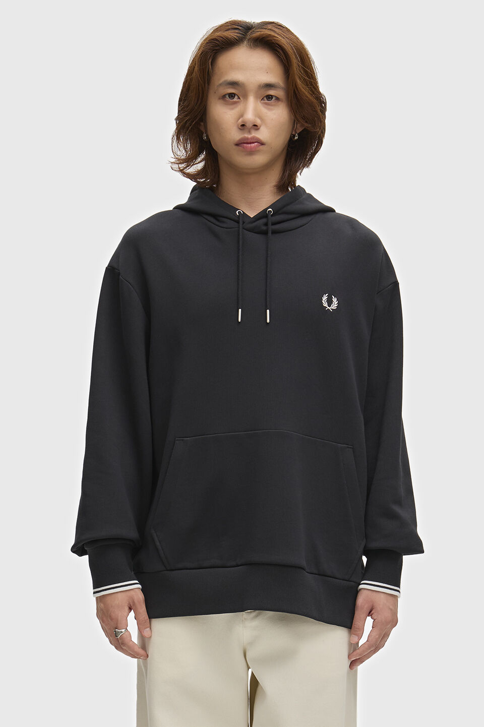 FRED PERRY 「FRED PERRY／Tipped Hooded Sweatshirt／ロゴフードスウェット」|スウェット・ジャージ|