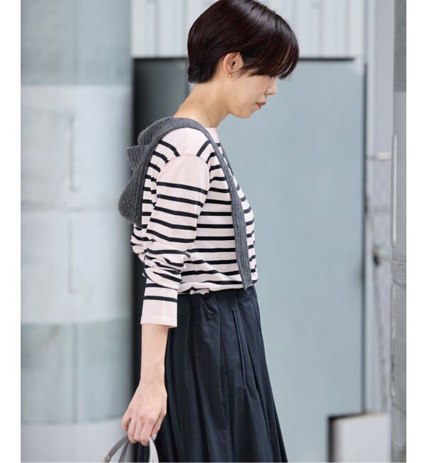 IENA「《WEB限定/追加》SEATTLEボーダーボートネックプルオーバー」|ニット・セーター|