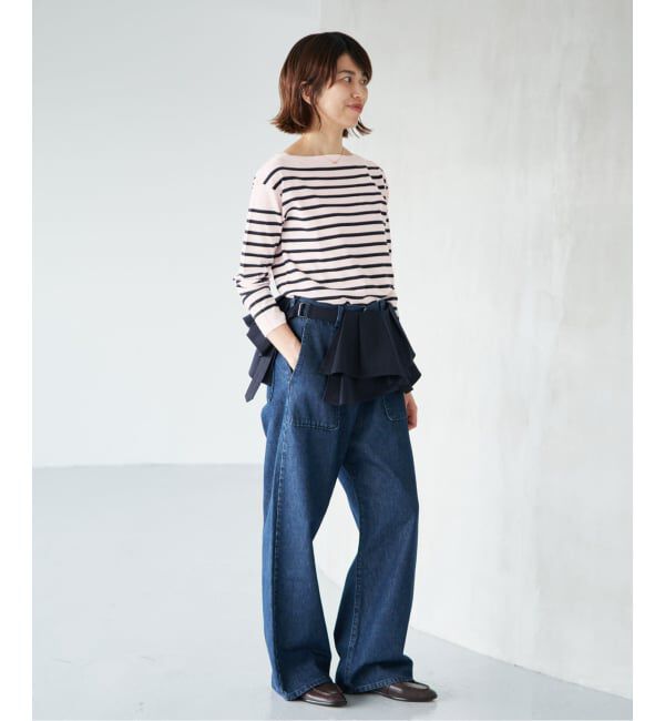 IENA「《WEB限定/追加》SEATTLEボーダーボートネックプルオーバー」|ニット・セーター|