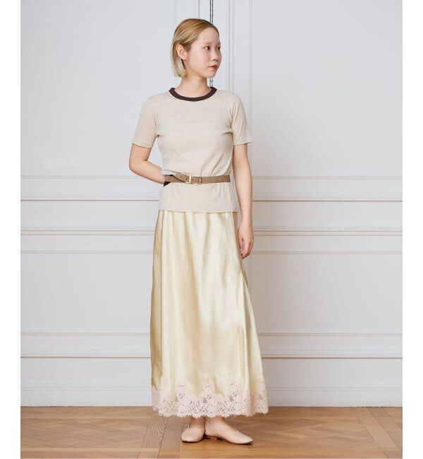 IENA LA BOUCLE「venit ヴェニット SATAIN レーススカート VEC-5642-B」|スカート|