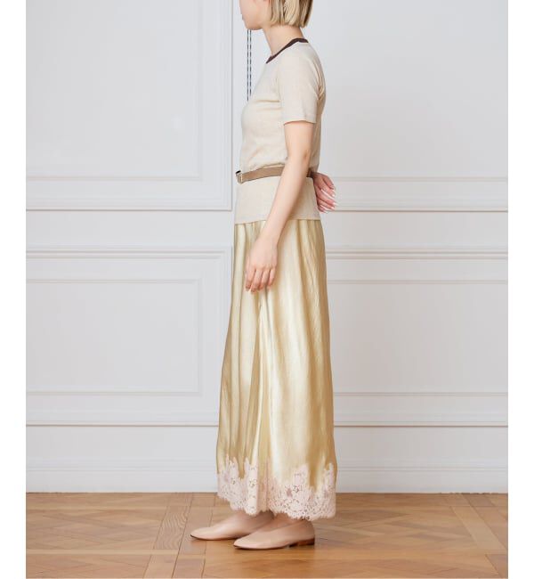IENA LA BOUCLE「venit ヴェニット SATAIN レーススカート VEC-5642-B」|スカート|