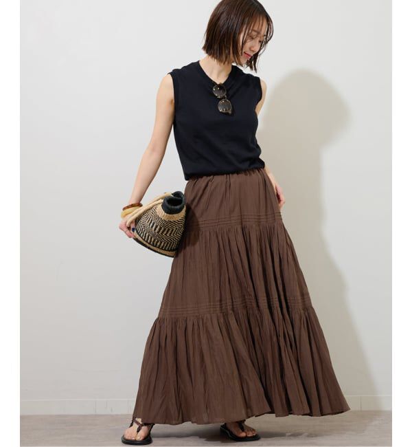 JOURNAL STANDARD relume「《WEB限定追加2》コットンボイルクリンクルティアードスカート」|スカート|