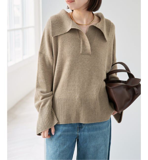 Spick and Span「ルーズウールポロシャツニット」|ニット・セーター|