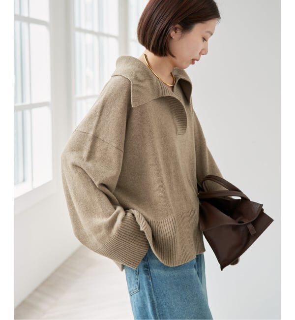 Spick and Span「ルーズウールポロシャツニット」|ニット・セーター|