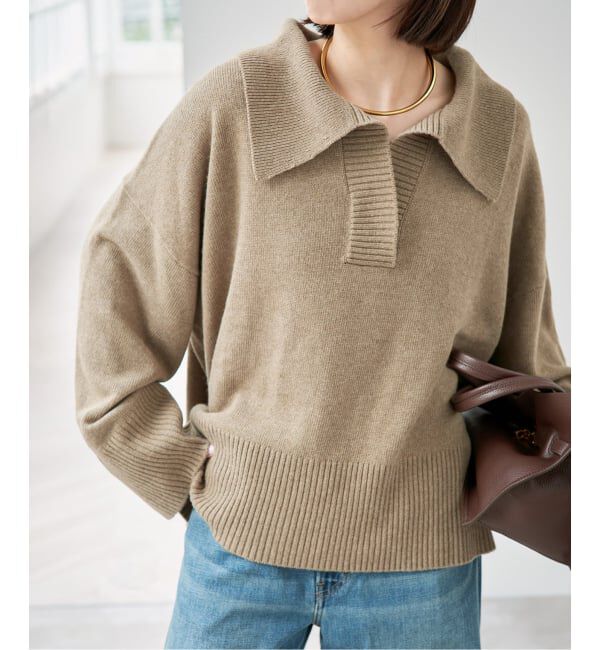 Spick and Span「ルーズウールポロシャツニット」|ニット・セーター|
