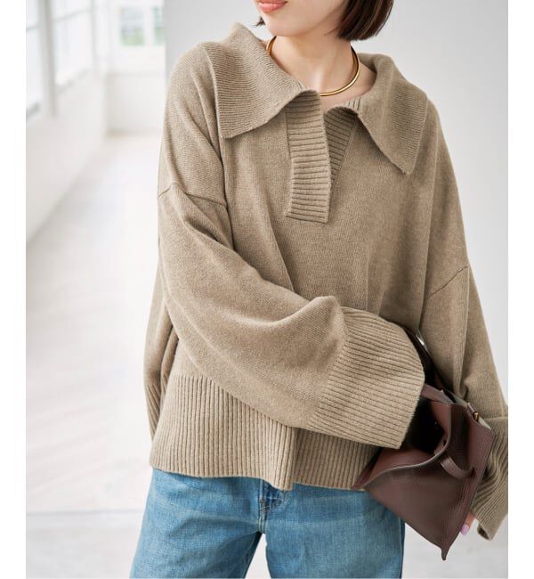 Spick and Span「ルーズウールポロシャツニット」|ニット・セーター|