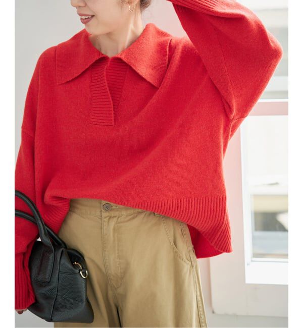 Spick and Span「ルーズウールポロシャツニット」|ニット・セーター|