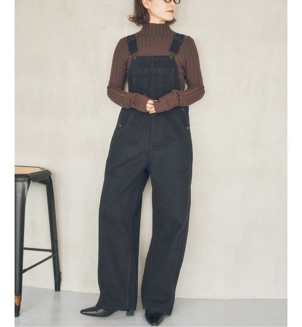 Spick and Span「《40周年 / 予約》S.SHIORI*S バレルレッグサロペット」|オールインワン|ブラック