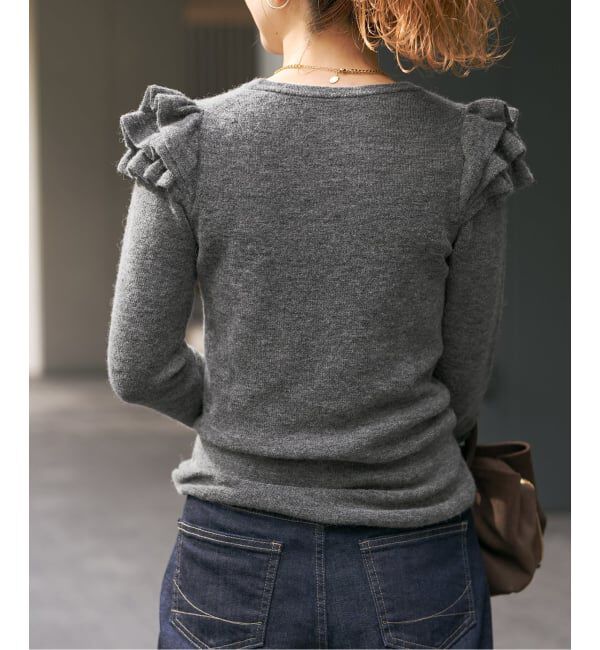 Spick and Span「《WEB限定 / 追加2予約》アルパカ混フリルニット」|ニット・セーター|
