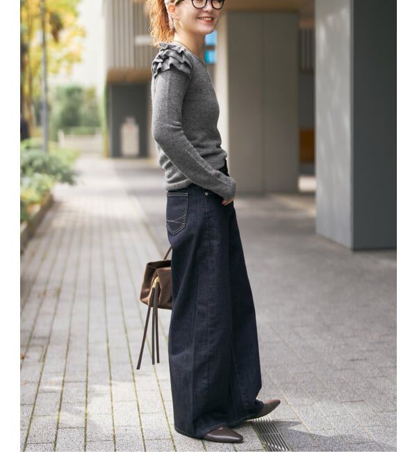 Spick and Span「《WEB限定 / 追加2予約》アルパカ混フリルニット」|ニット・セーター|