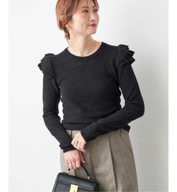 Spick and Span「《WEB限定 / 追加2予約》アルパカ混フリルニット」|ニット・セーター|