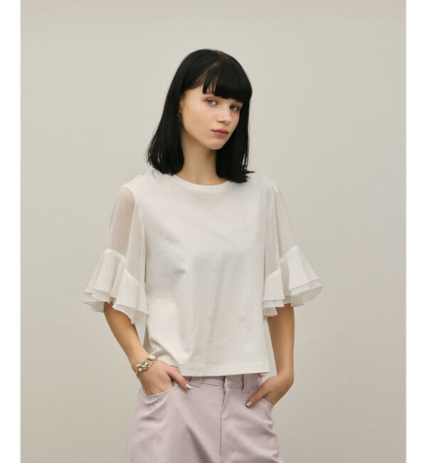 Diagram「シフォンスリーブカットトップ」|Tシャツ・カットソー|ホワイト