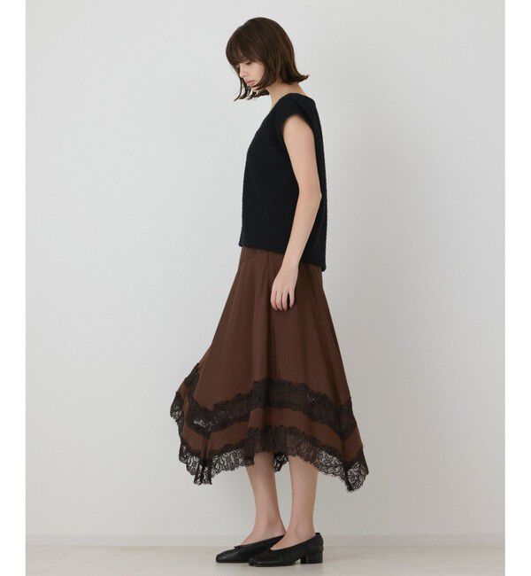 GRACE CONTINENTAL「レースヘムフレアスカート」|スカート|