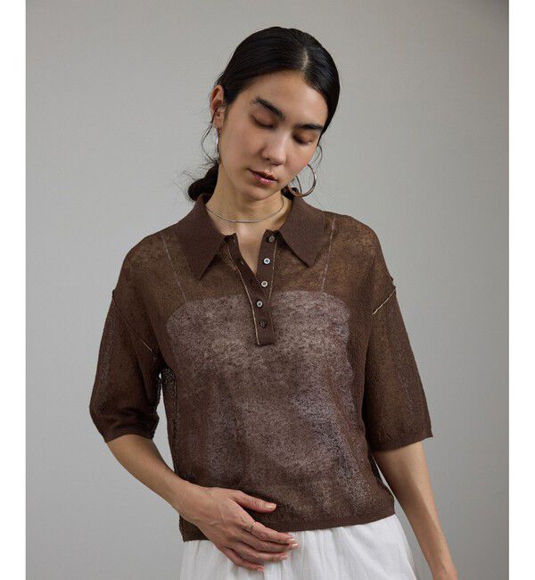SALON adam et rope'「シアークレープクロップドポロシャツ」|ポロシャツ|チャイロサブ