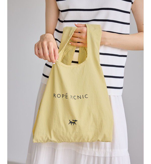 ROPE PICNIC PASSAGE「PICNIC DOGシリーズ 折りたたみトートエコバッグ/収納袋・カラビナ付き」|エコバッグ|イエロー(80)