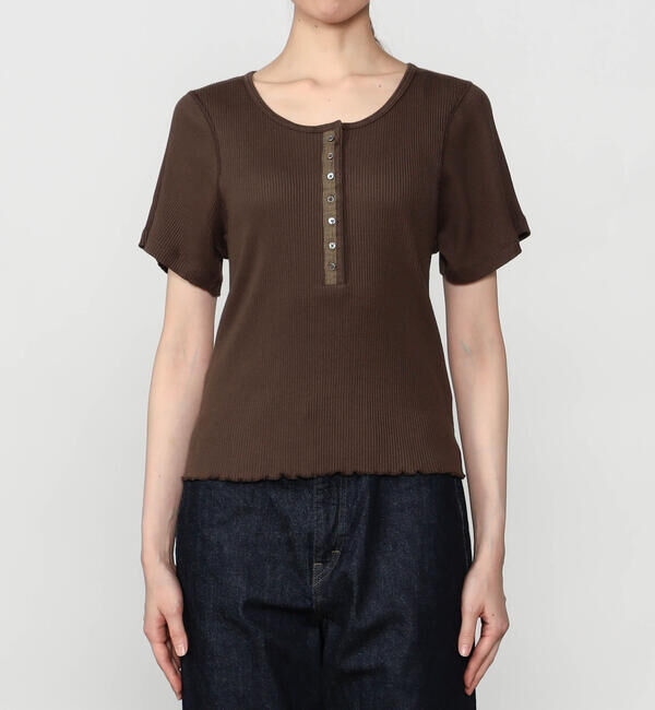  「TICCA | スーピマコットン テレコヘンリーネックTシャツ WOMEN」|Tシャツ・カットソー|
