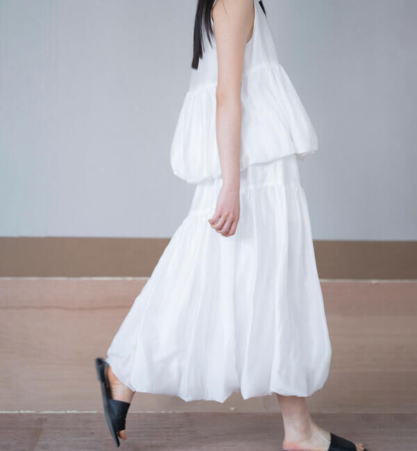  「eunoia｜ギャザーバルーンスカート WOMEN」|スカート|WHITE