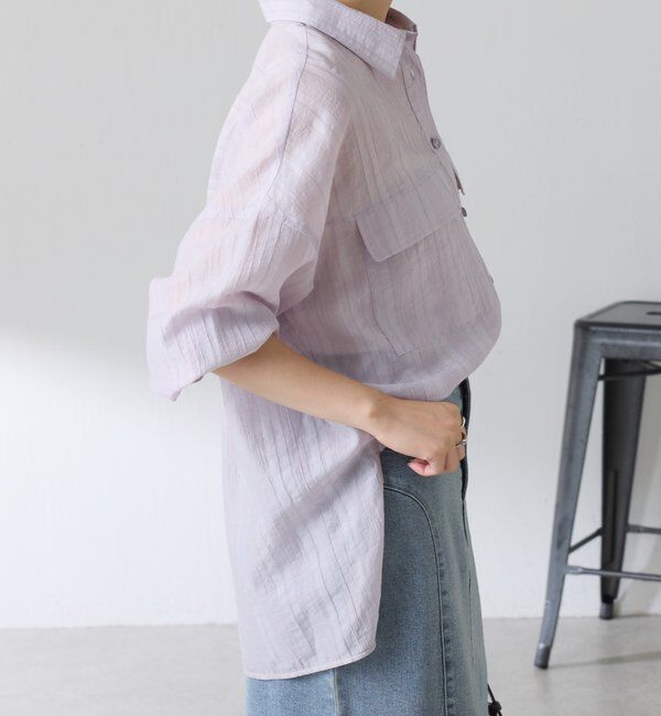  「【ロングシーズン着やすい】シャドーストライプオーバーシャツ」|シャツ・ブラウス|