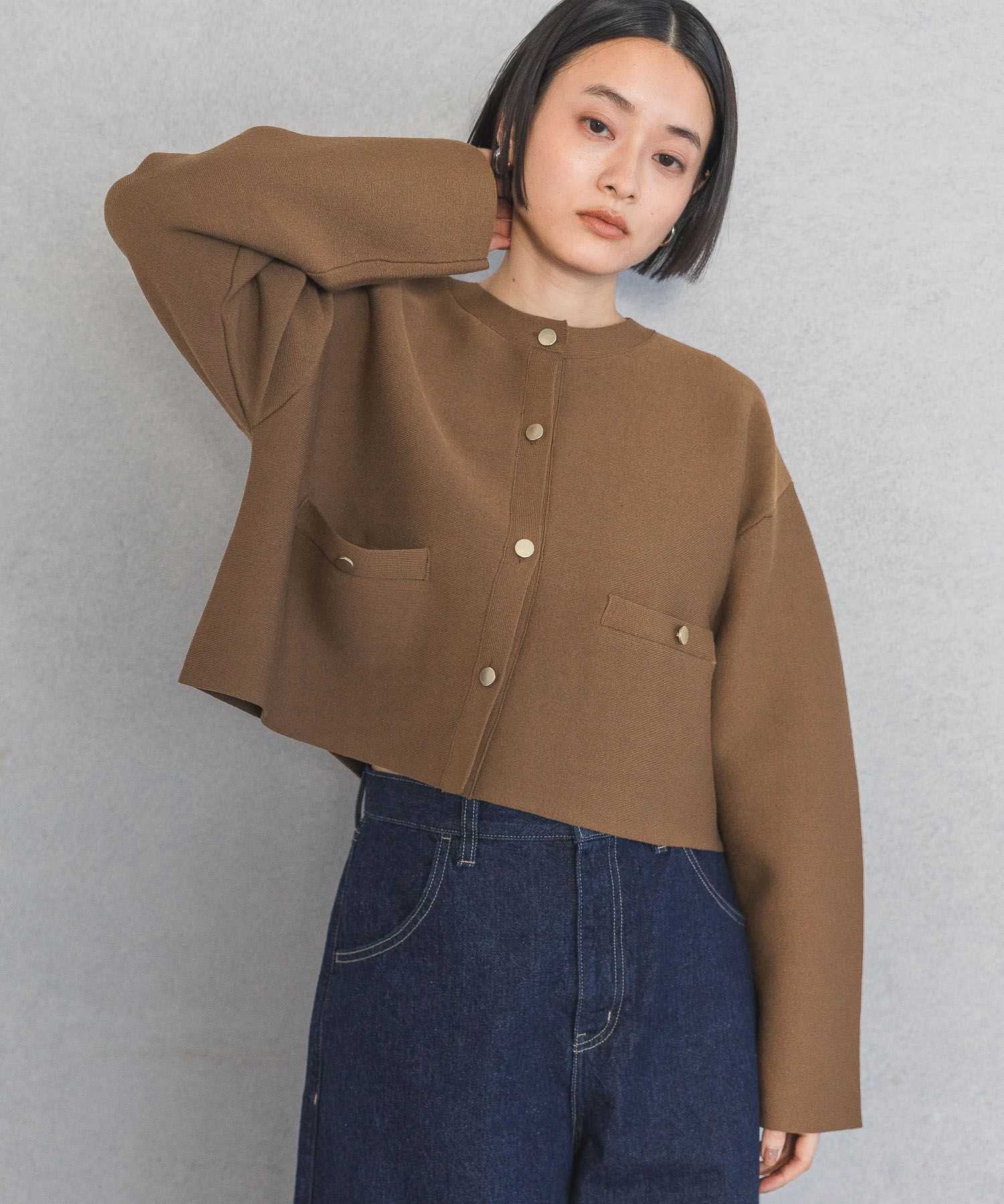 A part by 「【毛玉になりにくい】WEB限定/スポンディッシュキンボタンクルーカーディガン」|ニット・セーター|
