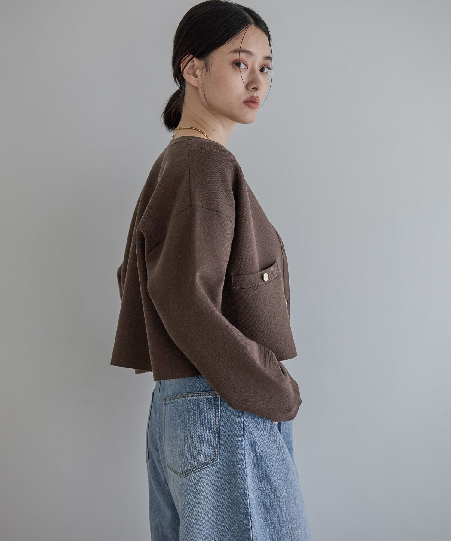 A part by 「【毛玉になりにくい】WEB限定/スポンディッシュキンボタンクルーカーディガン」|ニット・セーター|