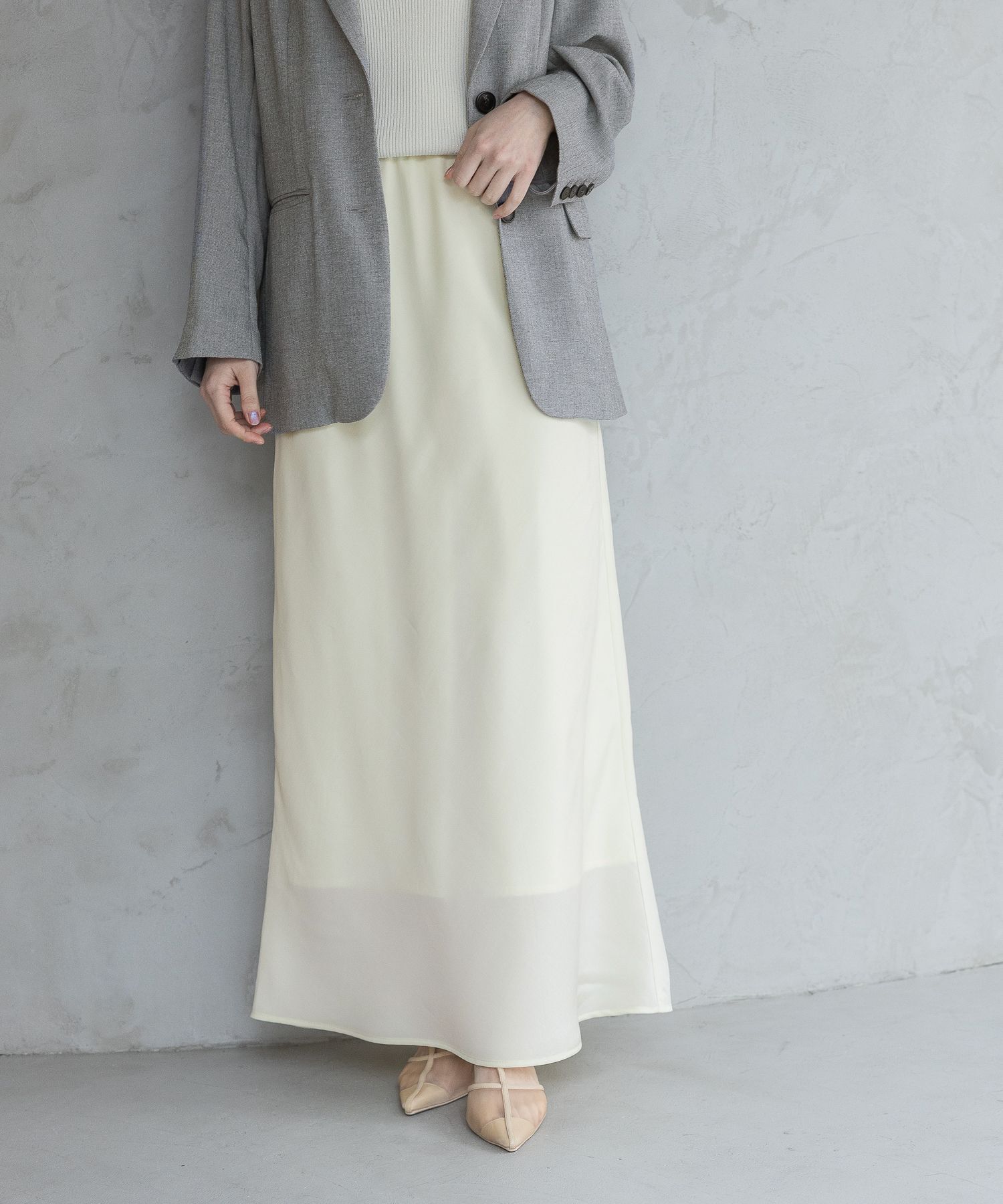 A part by 「【OUTLET】フィブリルナロースカート」|スカート|ライトイエロー