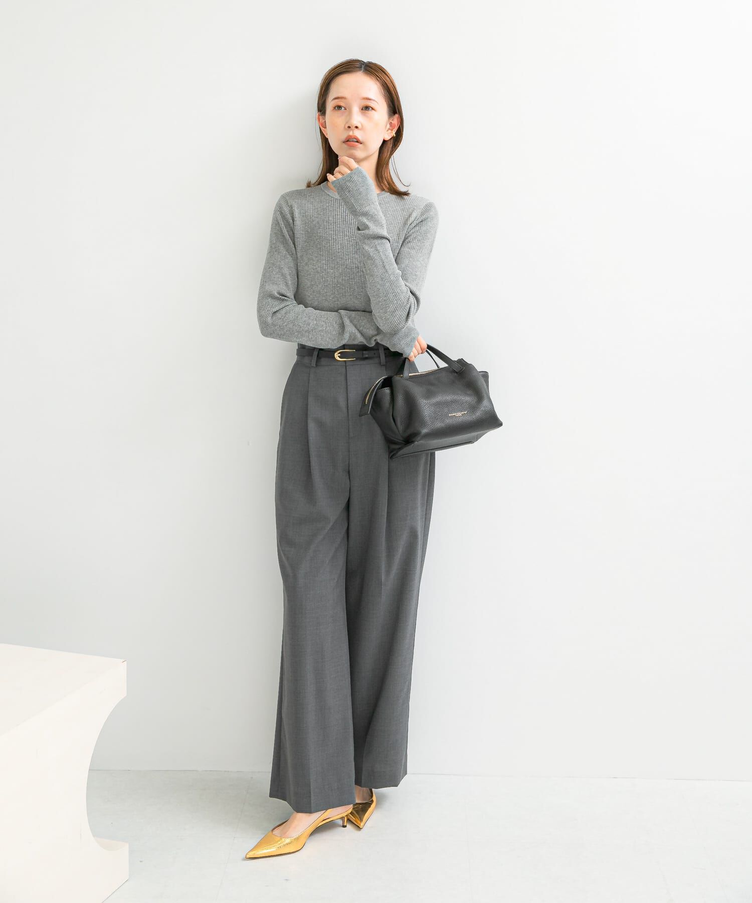 URBAN RESEARCH ROSSO「ウール混防シワハイウエストワイドスラックス」|その他|