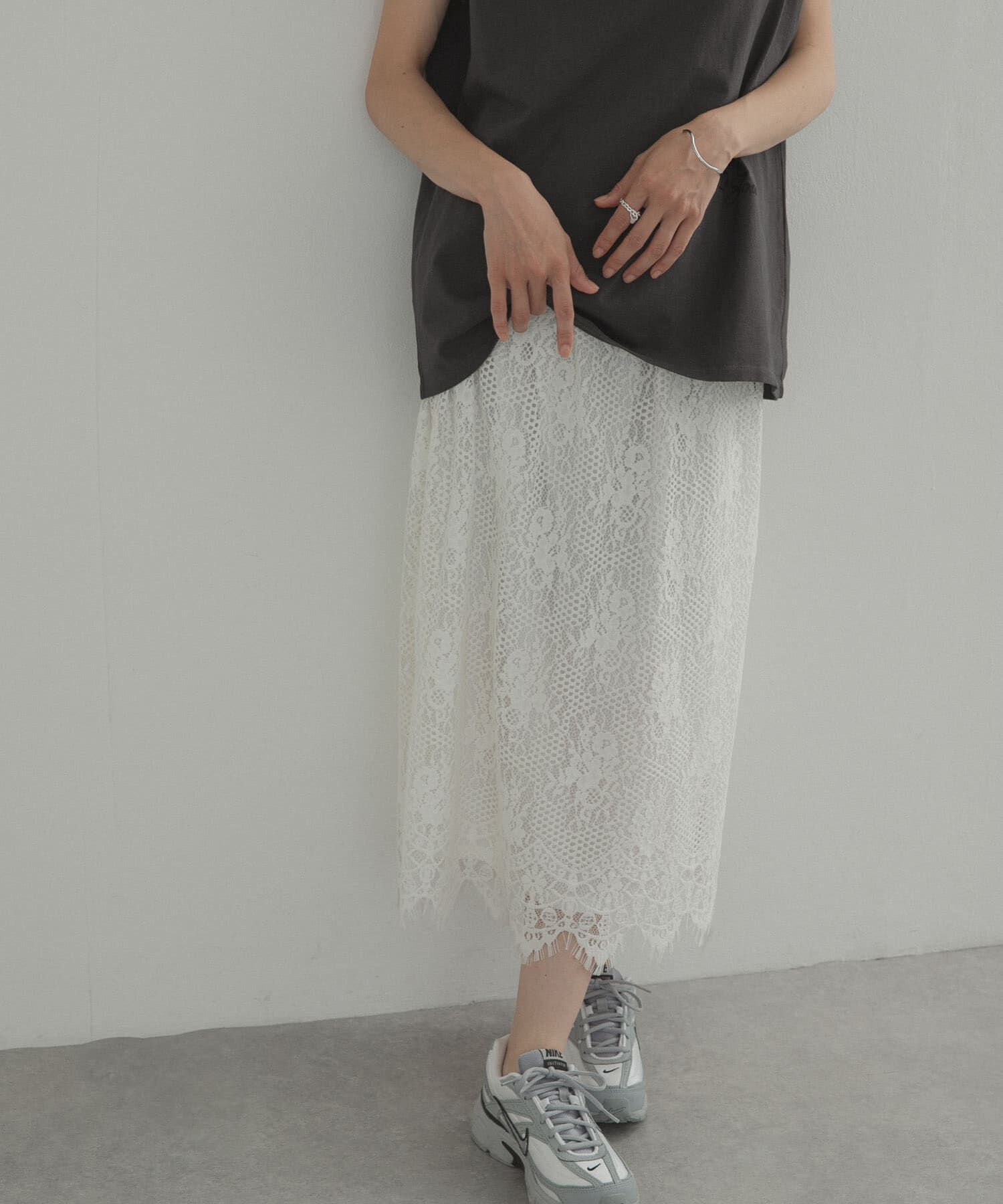 URBAN RESEARCH DOORS「2wayフロッキーレーススカート」|スカート|