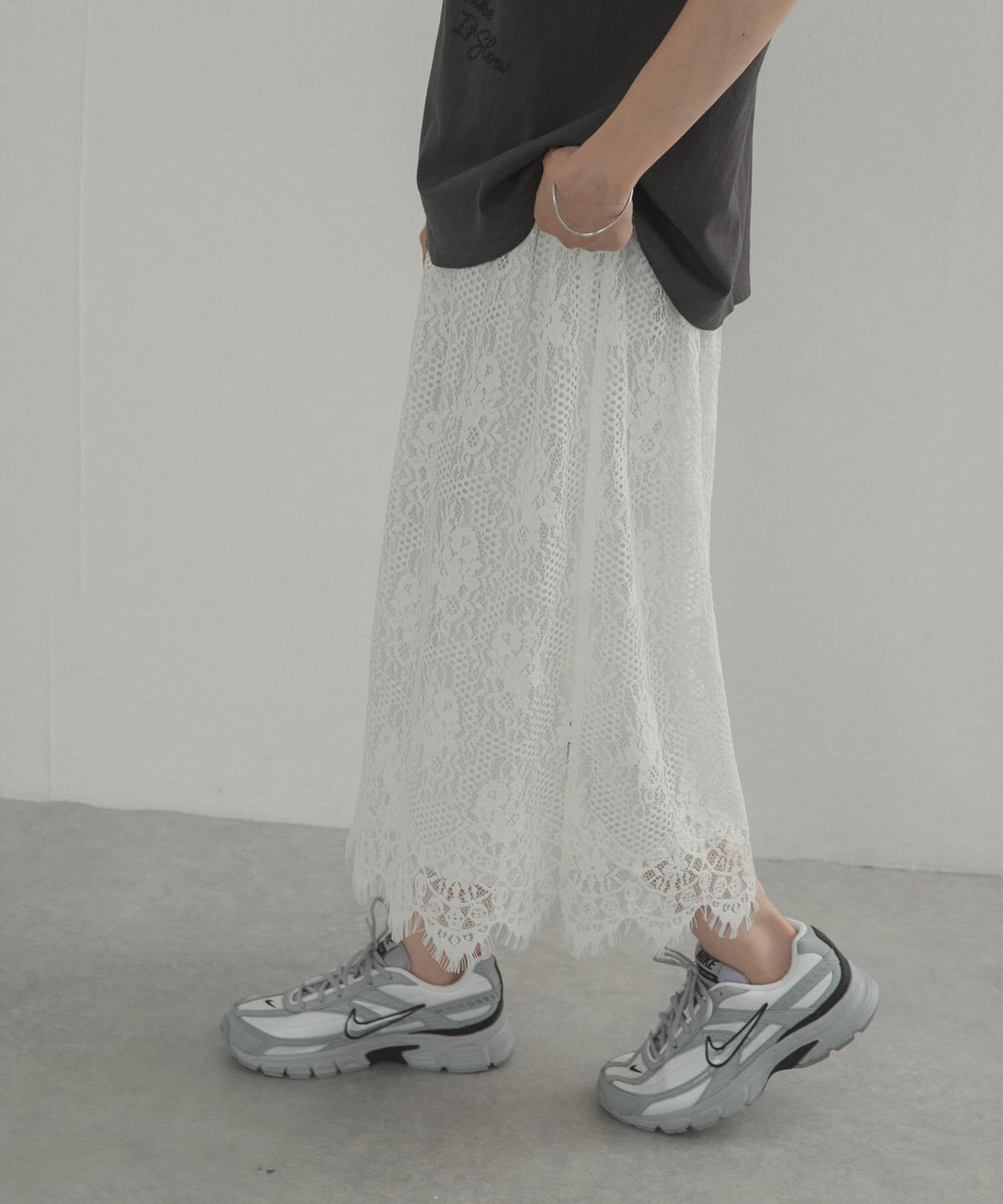 URBAN RESEARCH DOORS「2wayフロッキーレーススカート」|スカート|