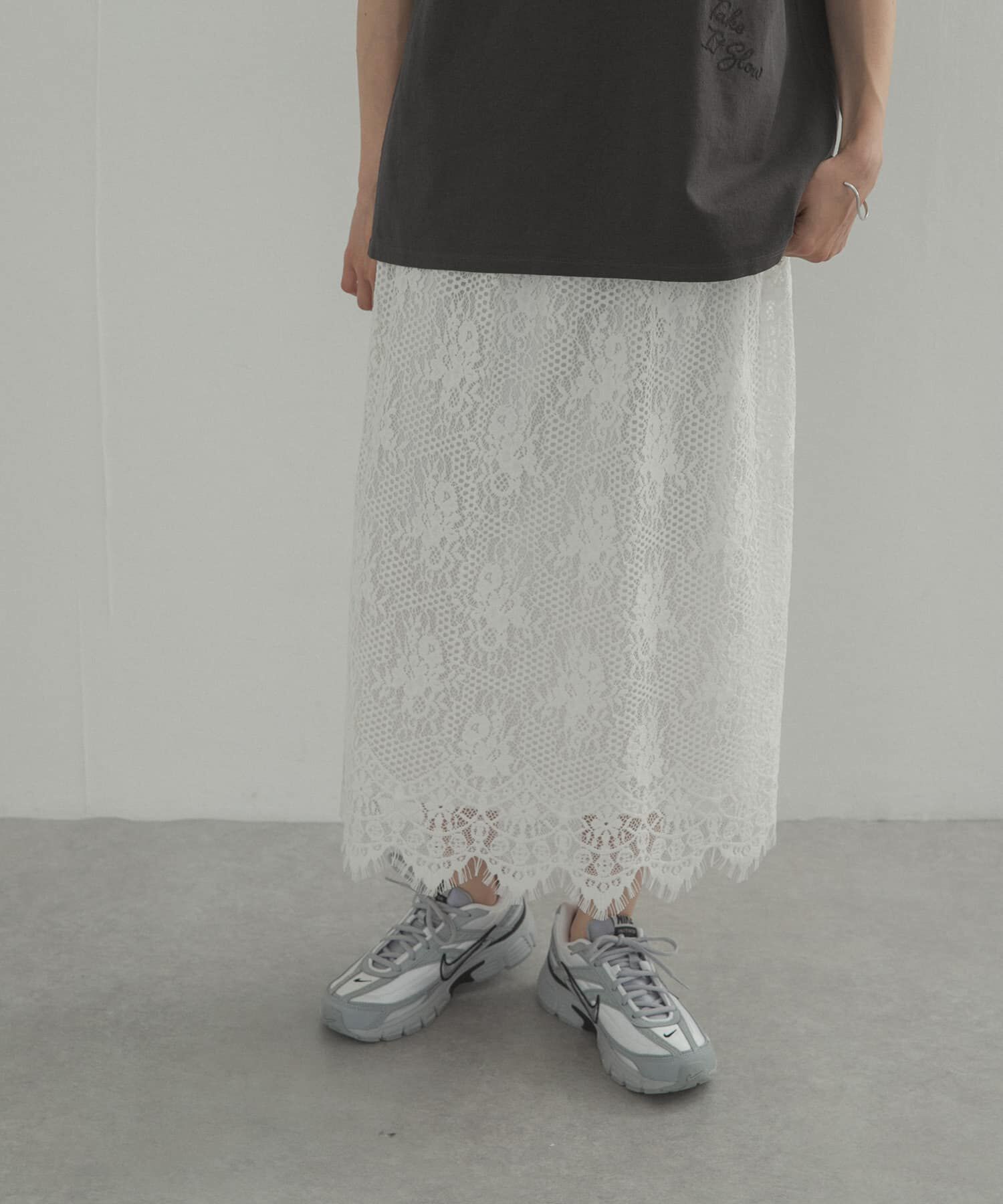 URBAN RESEARCH DOORS「2wayフロッキーレーススカート」|スカート|