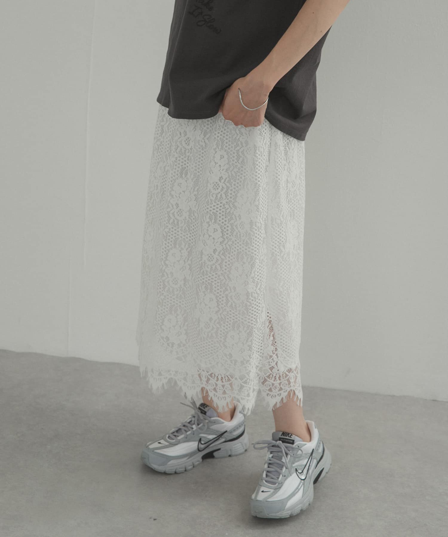 URBAN RESEARCH DOORS「2wayフロッキーレーススカート」|スカート|