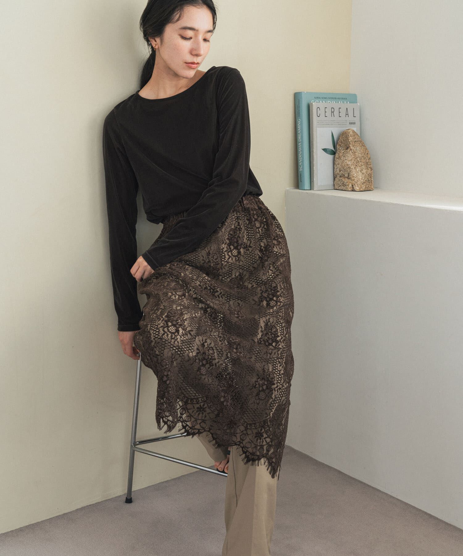 URBAN RESEARCH DOORS「2wayフロッキーレーススカート」|スカート|