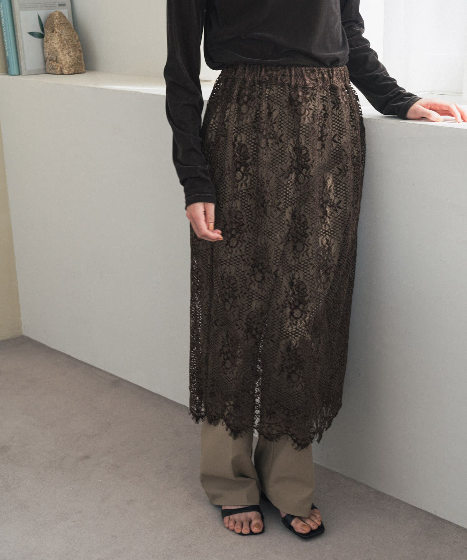 URBAN RESEARCH DOORS「2wayフロッキーレーススカート」|スカート|
