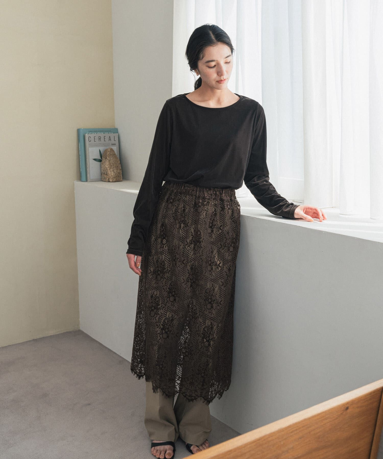 URBAN RESEARCH DOORS「2wayフロッキーレーススカート」|スカート|