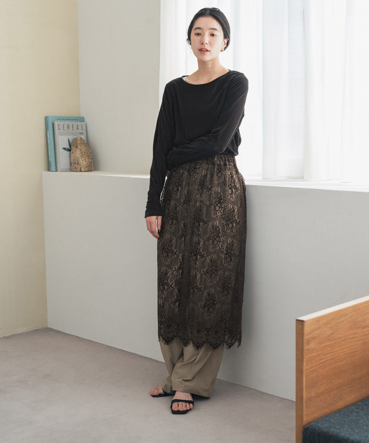URBAN RESEARCH DOORS「2wayフロッキーレーススカート」|スカート|