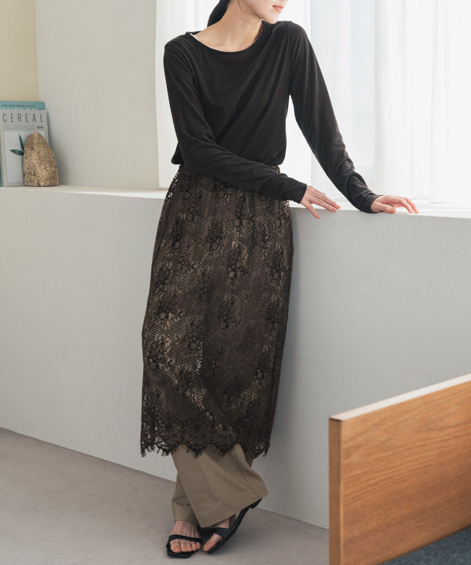 URBAN RESEARCH DOORS「2wayフロッキーレーススカート」|スカート|