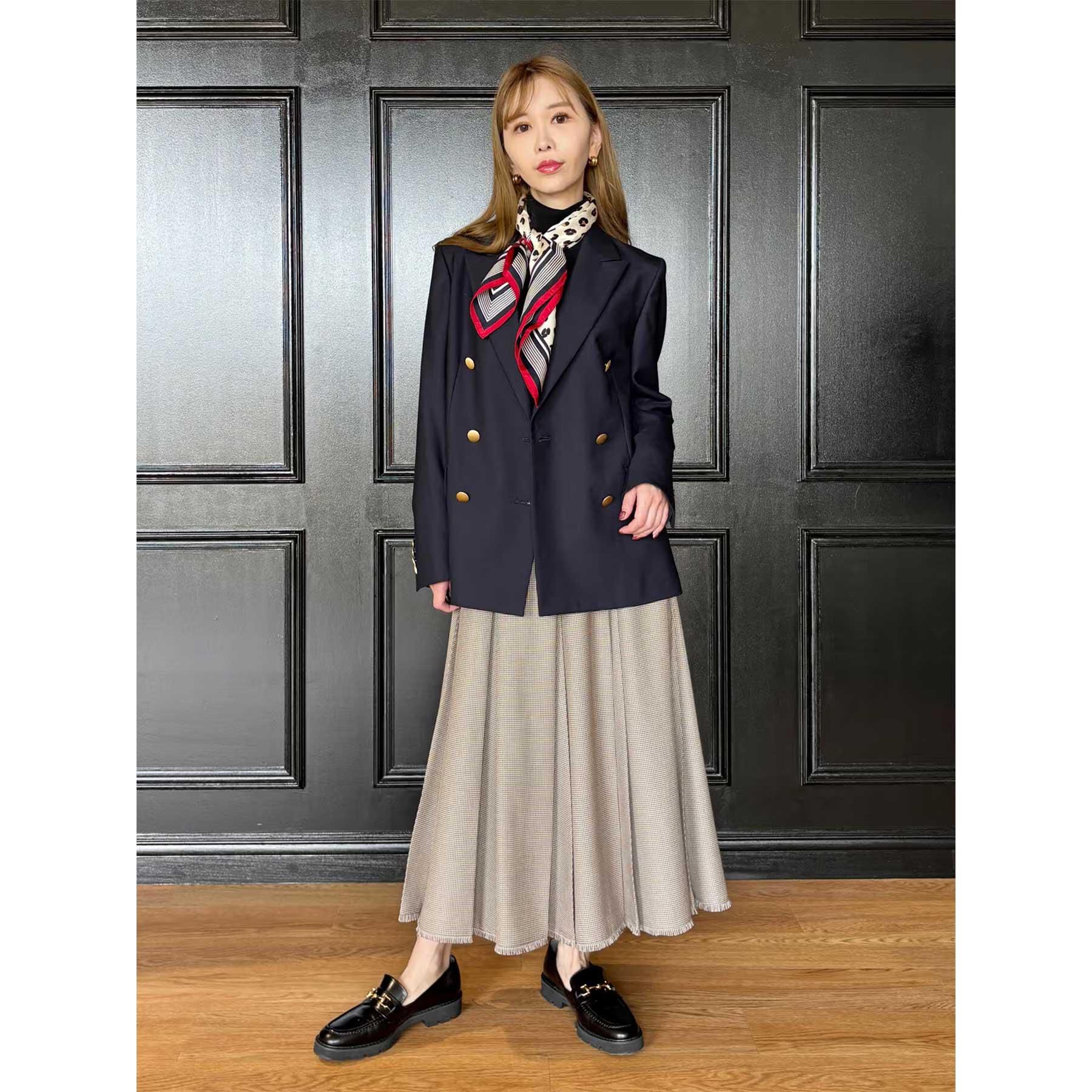 DRESSTERIOR「ワイドプリーツガンクラブチェックスカート」|スカート|