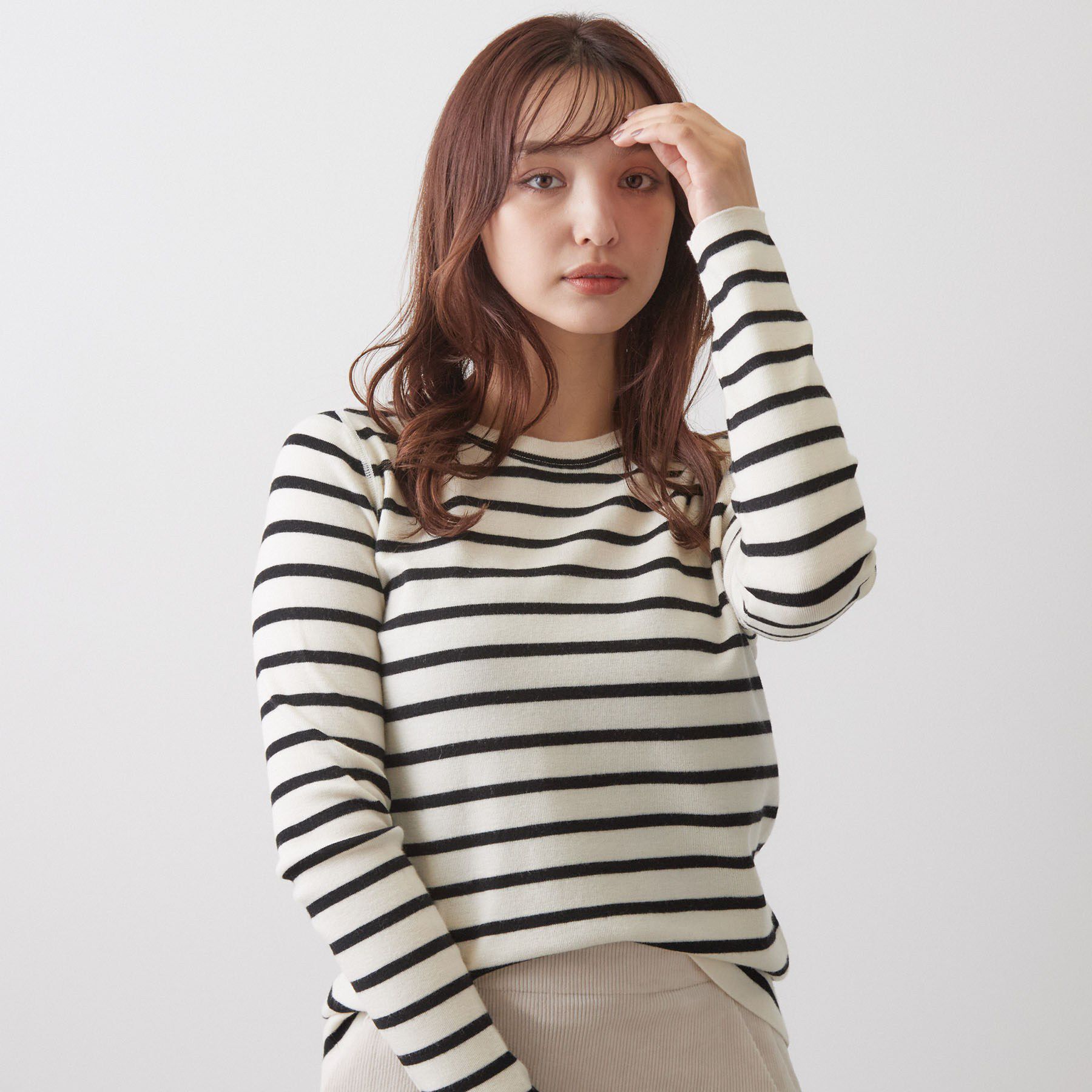 DRESSTERIOR「ストレッチ フルニードルボーダーニット」|ニット・セーター|
