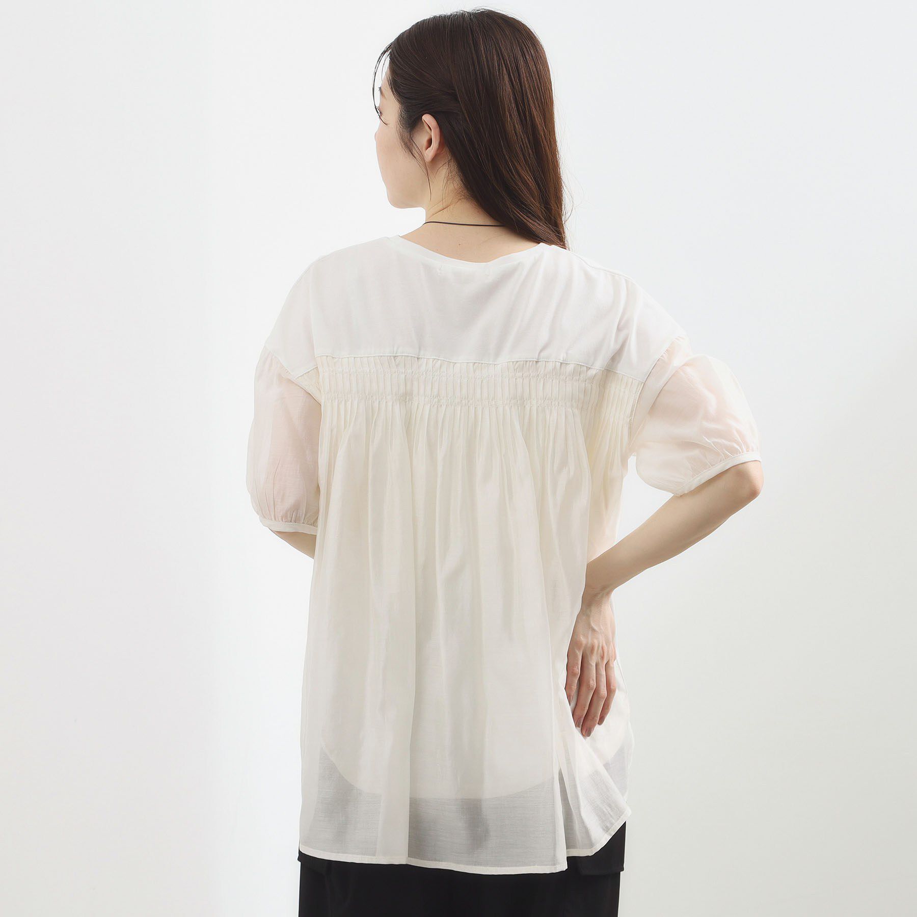 grove「【UVカット】体型カバー叶う、バックプリーツTシャツ」|Tシャツ・カットソー|