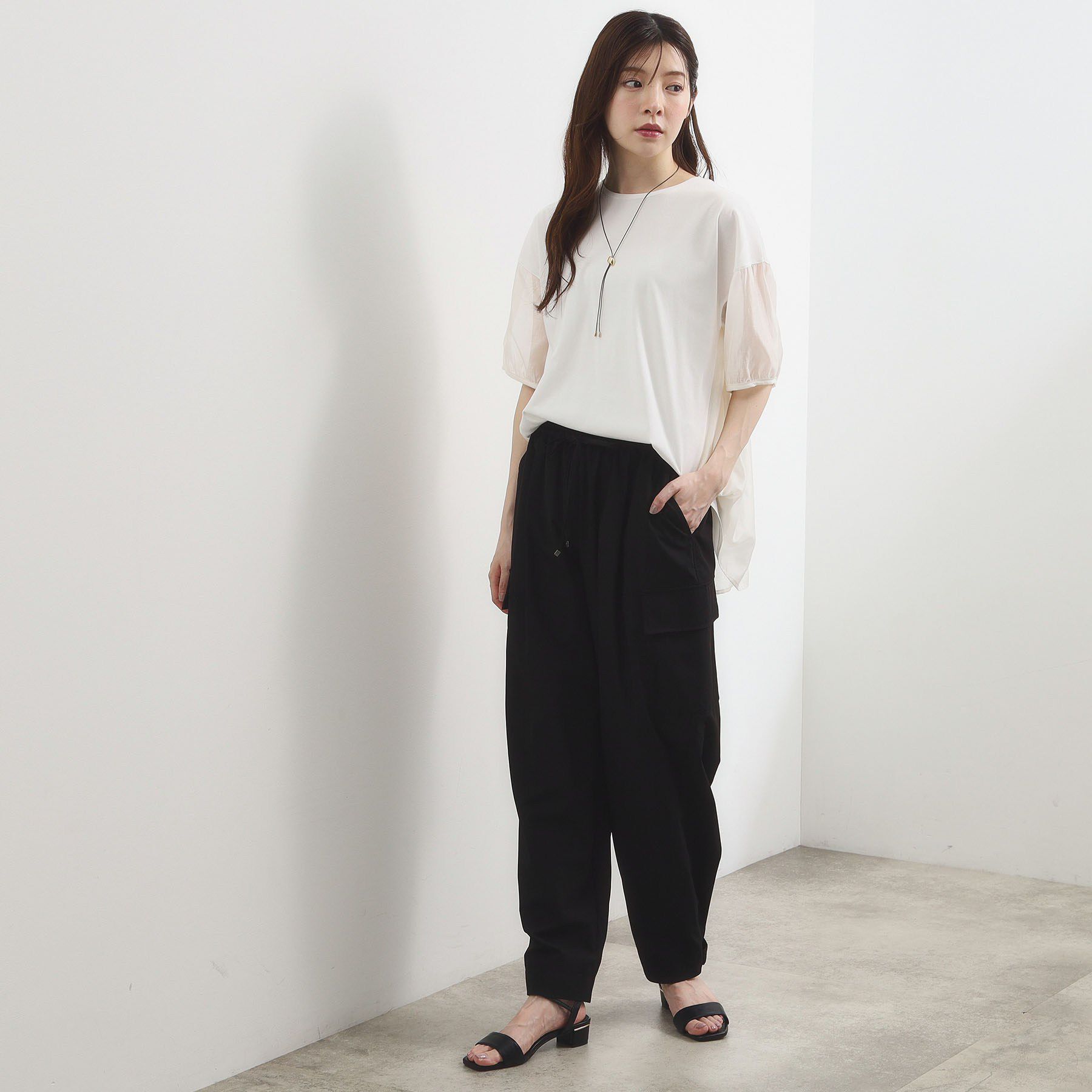 grove「【UVカット】体型カバー叶う、バックプリーツTシャツ」|Tシャツ・カットソー|