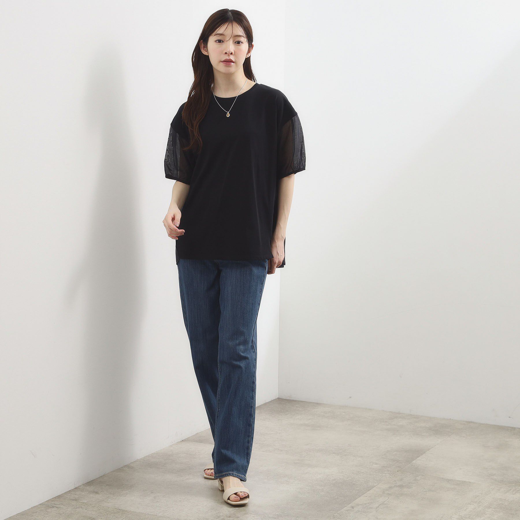 grove「【UVカット】体型カバー叶う、バックプリーツTシャツ」|Tシャツ・カットソー|