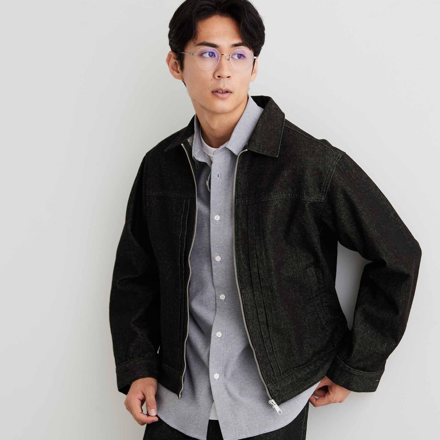 THE SHOP TK「【色落ちしにくい/セットアップ可】デニムライク ジップアップジャケット」|ブルゾン・スタジャン|