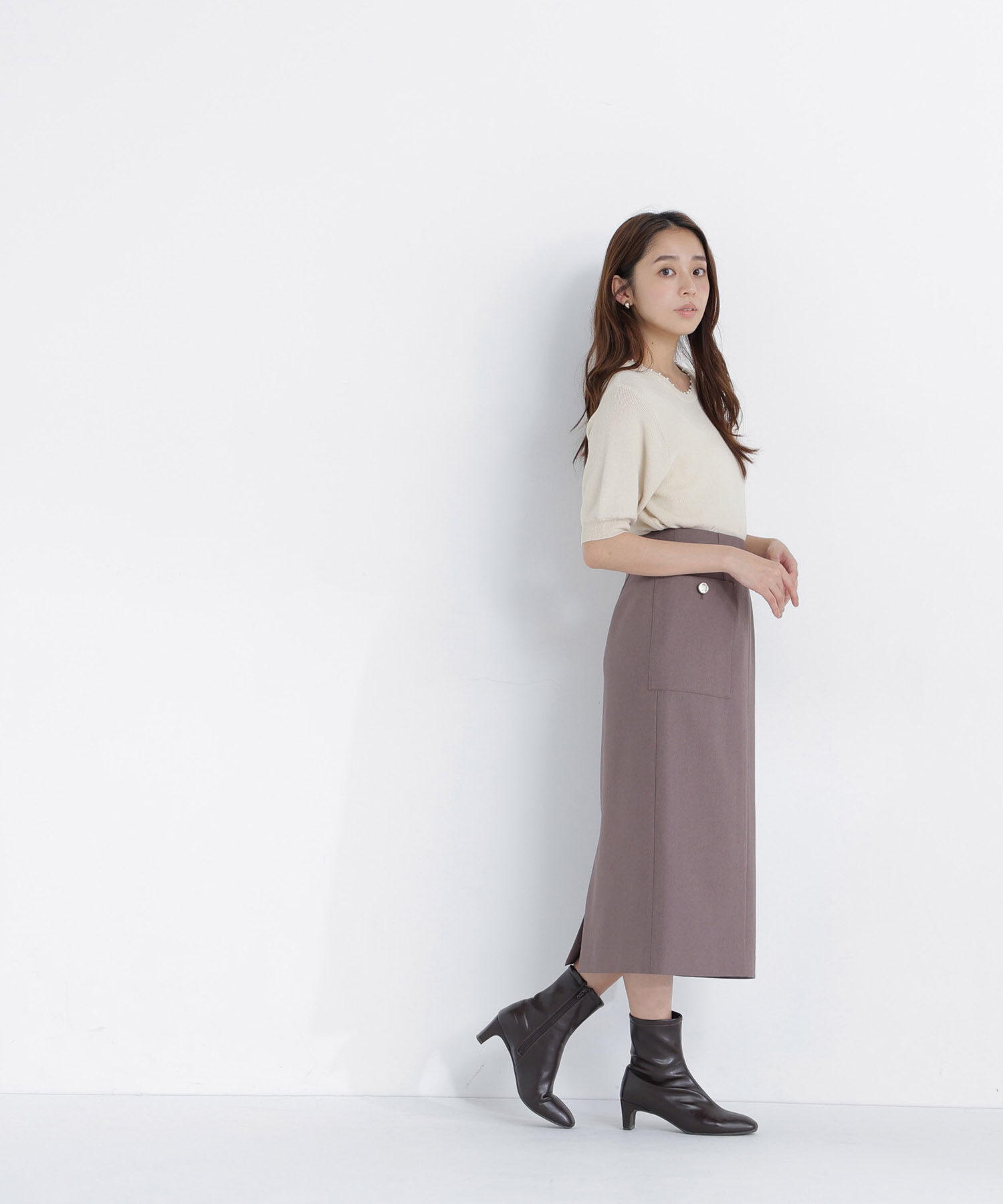  「ヘリンボーンナロースカート」|スカート|