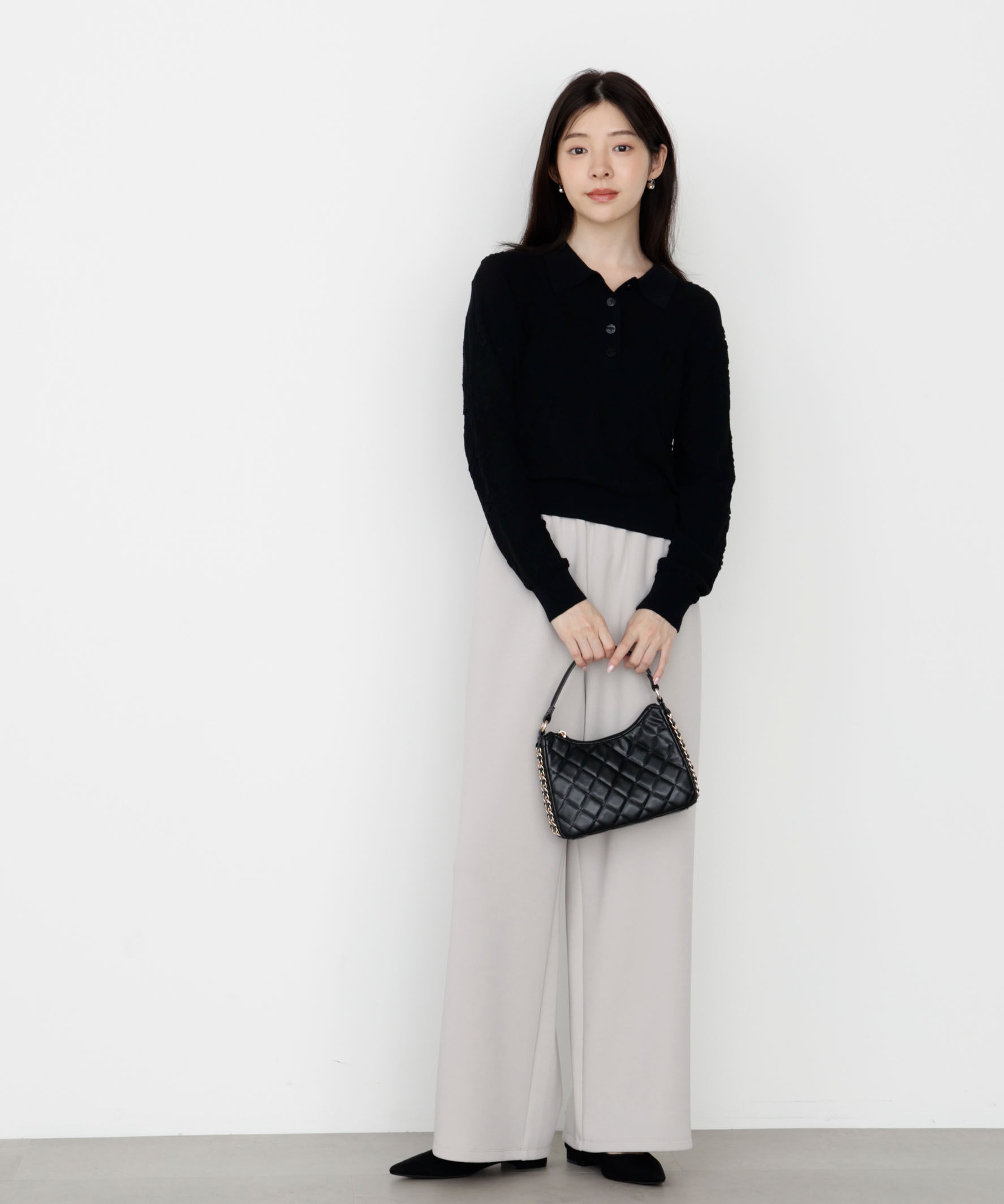 PROPORTION BODY DRESSING「ジャガードレースポロ 25AW」|ニット・セーター|
