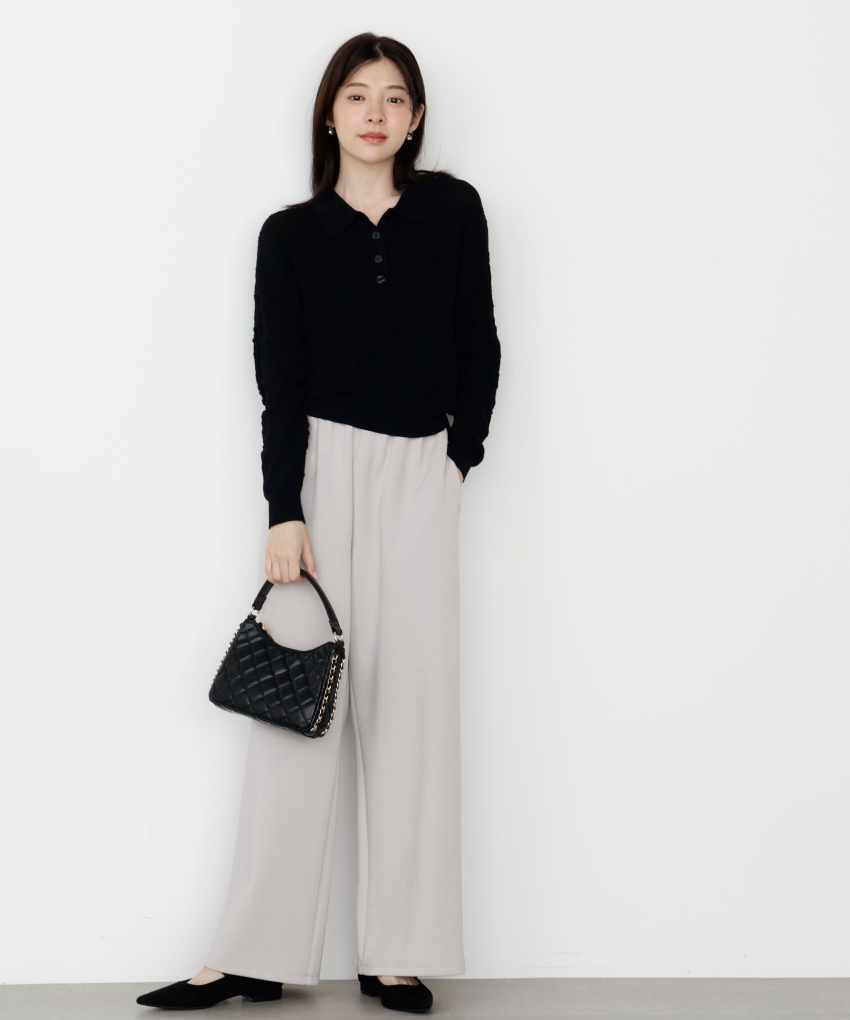 PROPORTION BODY DRESSING「ジャガードレースポロ 25AW」|ニット・セーター|